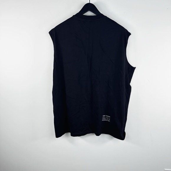 Rick Owens Black Sleeveless Printed T-Shirt - Picture 4 of 8